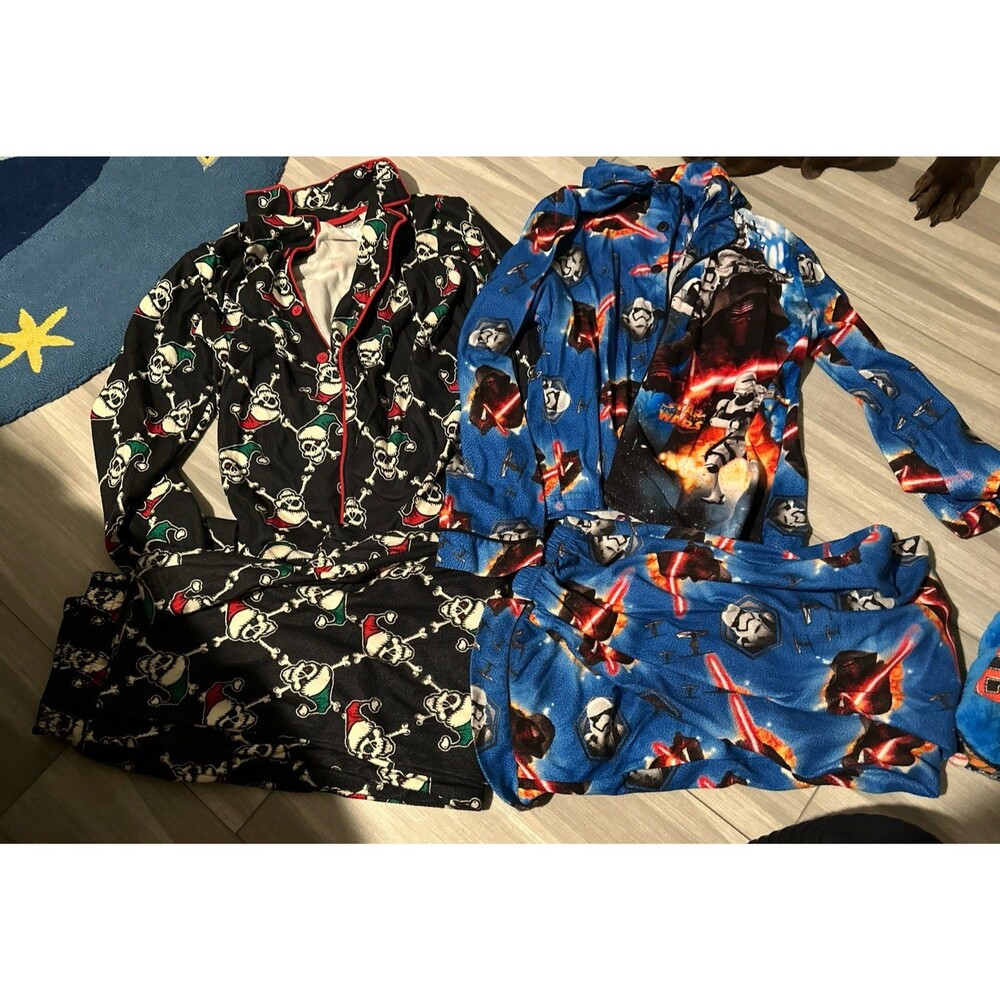 Two long sleeve flannel boys pajama sets